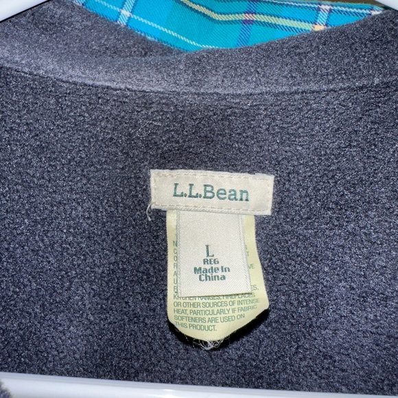 Vintage L.L. Bean Women’s Blue Plaid Sherpa-Lined Shacket Size L Button Front - Picture 2 of 10
